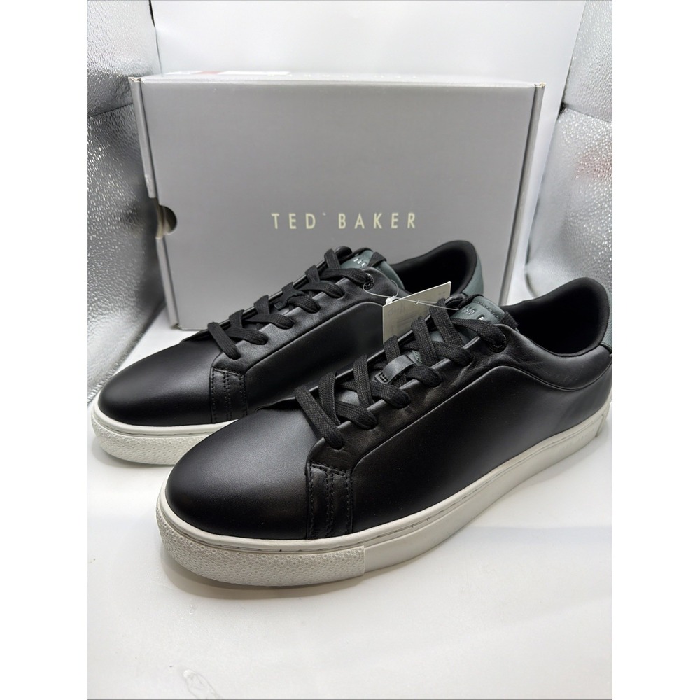 Ted Baker Mens Shoes Black Sneakers‎ Leather Upper Memory Foam Breathable Sz 12